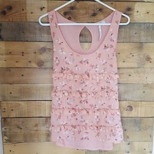 LC ruffled floral tank top